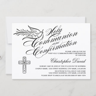 Invitación Calligraphy: sagrada comunión y confirmación