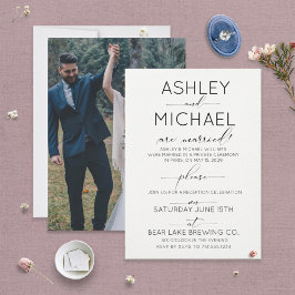 Invitación CALLIGRAPHY TYPOGRAPHY Reception Only Photo