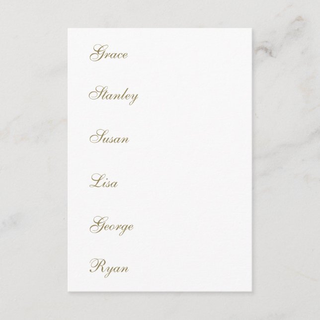 Invitación Calligraphy Wedding Name Tag Table Menu Cards (Anverso)