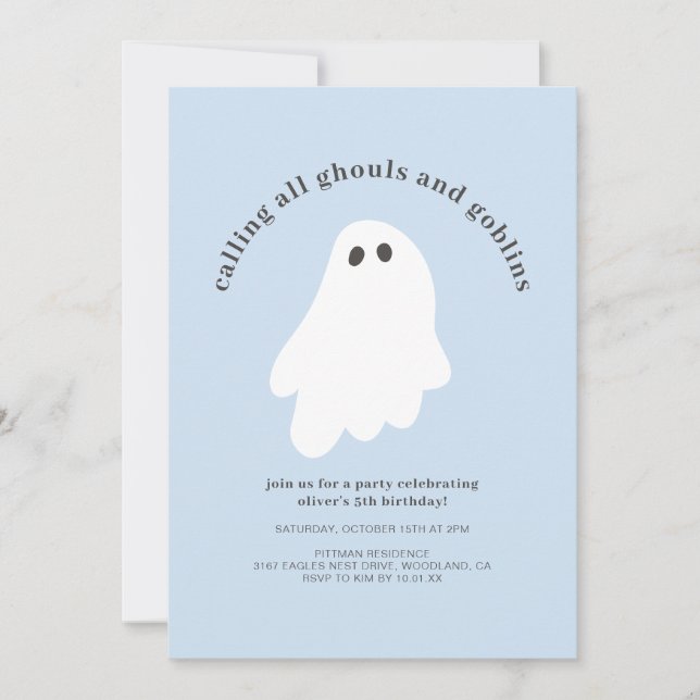 Invitación Calling All Ghouls and Goblins Birthday Invitation (Anverso)