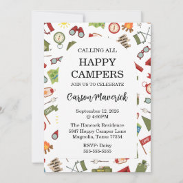 Invitación Calling All Happy Campers Kids Birthday