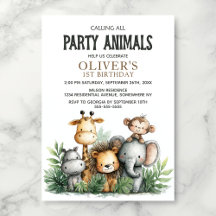 Calling All Party Animals 1st Birthday Party