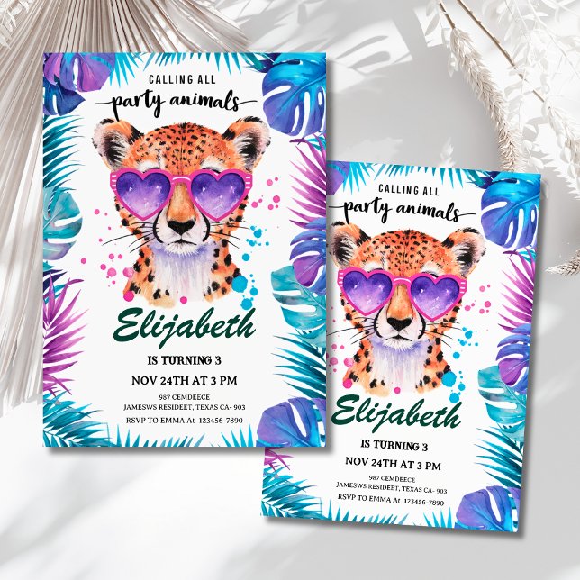Invitación Calling All Party Animals Leopard Birthday (Calling All Party Animals Leopard Birthday Invitation
)