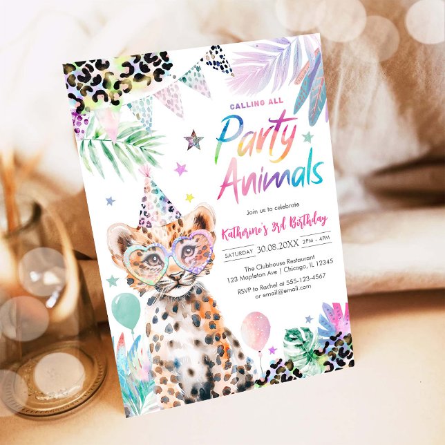 Invitación Calling All Party Animals Safari Birthday  (Subido por el creador)