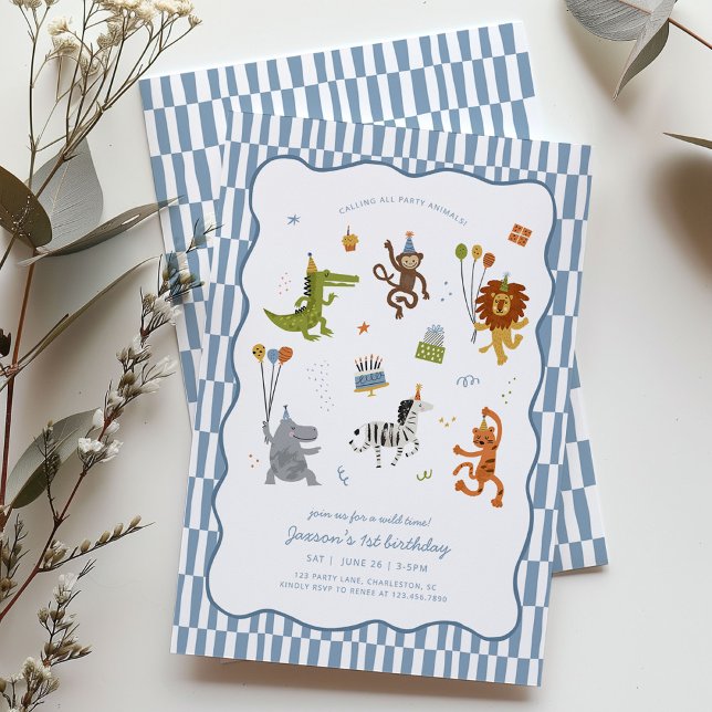 Invitación Calling All Party Animals Wild Safari Birthday (Subido por el creador)