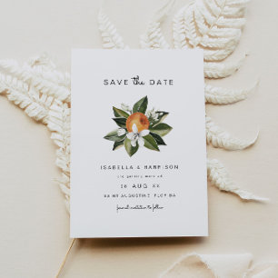 Invitación Calliope - Naranja de color de agua Flores Guardar