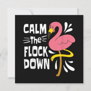 Invitación Calma al rebaño divertido flamenco rosa