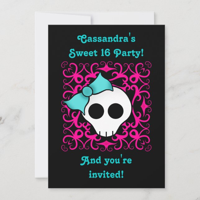 Invitación Calma gótica dulce dulce de 16 años de fiesta (Anverso)