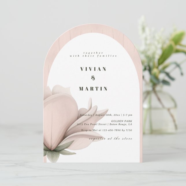 Invitación Calor de invierno Boda Floral (Anverso de pie)