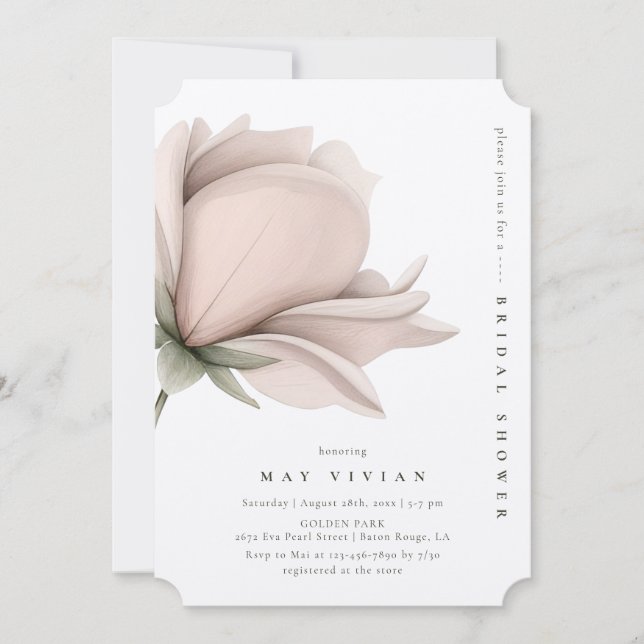 Invitación Calor de invierno Sola Gran Ducha Bridal Floral (Anverso)
