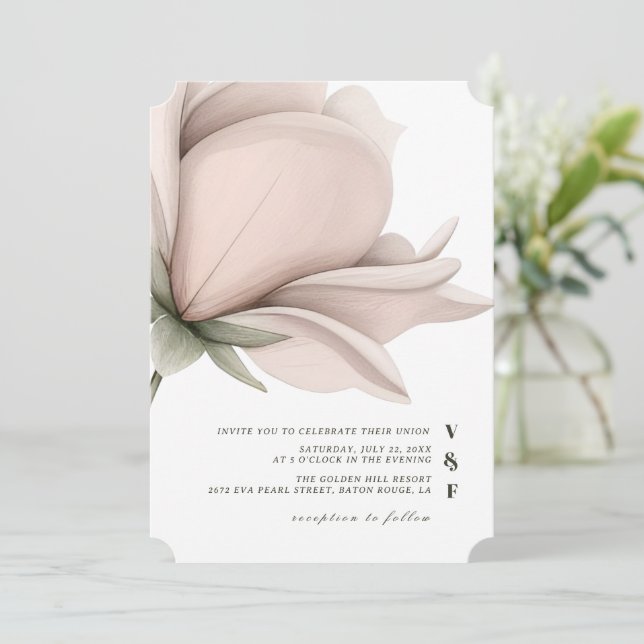 Invitación Calor invernal Boda floral único grande (Anverso de pie)