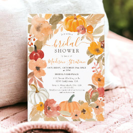 Invitación Calurosa calabaza de Boho flor otoño ducha de novi