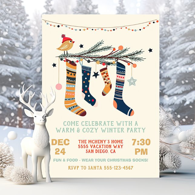 Invitación Calurosos y acogedores calcetines de Navidades Fie (Subido por el creador)