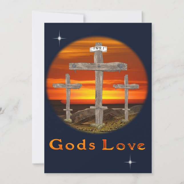 Invitación Calvario cristiano (Anverso)