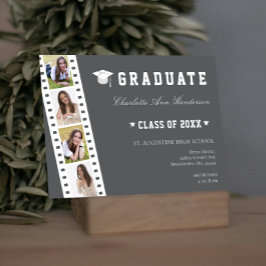 Invitación Cámara Abierta de Cuatro Collages de fotos | Gris