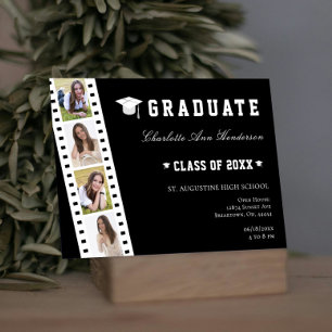 Invitación Cámara Abierta de Cuatro Collages de fotos   Negra