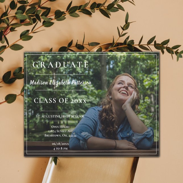 Invitación Cámara Abierta de Graduación de Foto Moderna (Subido por el creador)