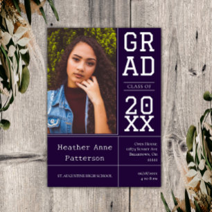 Invitación Cámara Abierta de Graduación de Fotografía Púrpu