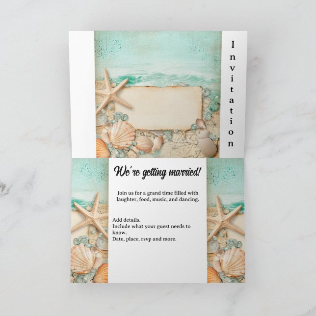 Invitación Camaradas de bodas de playa 2 (Interior)