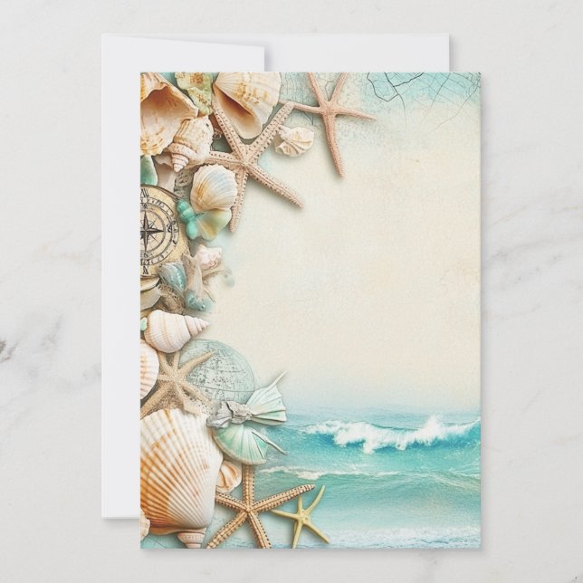 Invitación Camaradas de bodas en la playa (Anverso)