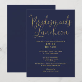 Invitación Camaradas de la Marina Azul Y Oro Guión Novias Lun