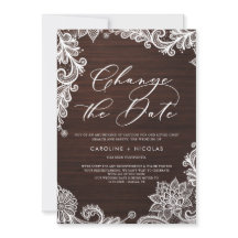 Cambia la Fecha de Encaje Rústico de Madera Aplaza