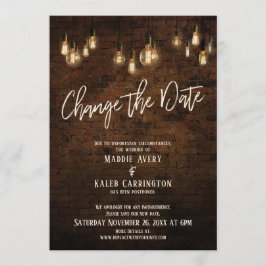 Invitación Cambia la fecha Luces de Edison posponen boda