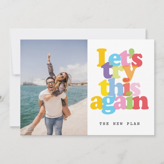 Invitación Cambiar La Fecha De Posposición De La Foto Del Eve (Anverso)