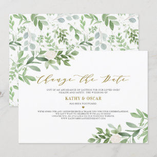 Invitación Cambiar la fecha de postergación del Boda de verde