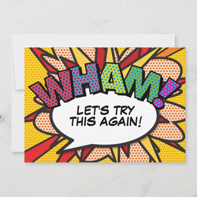 Invitación Cambiar la fecha del nuevo plan del cómic divertid (Anverso)