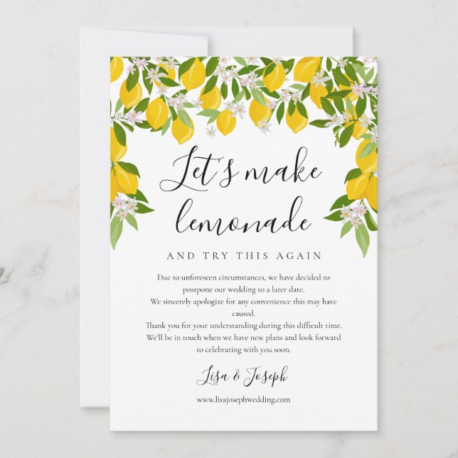 Invitación Cambiar la foto cancelada de los lémulos postergad (Anverso)