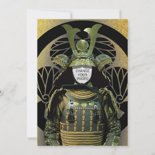Invitación Cambiar tu foto, Samurai Helmet