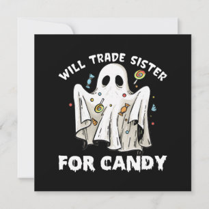Invitación cambiará hermana por dulces fantasma de Halloween