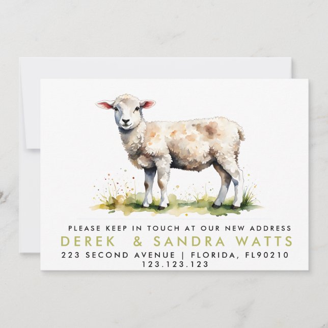 Invitación cambio de dirección que hemos movido cordero de in (Anverso)