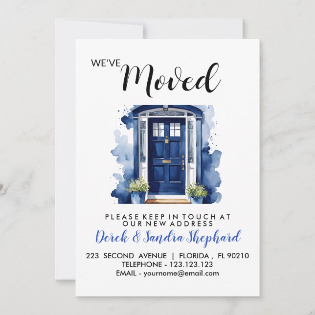 Invitación Cambio de dirección que hemos movido la puerta del (Anverso)