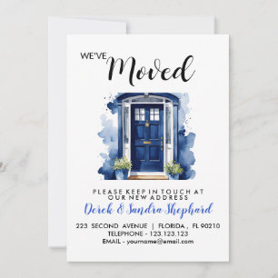 Invitación Cambio de dirección que hemos movido la puerta del