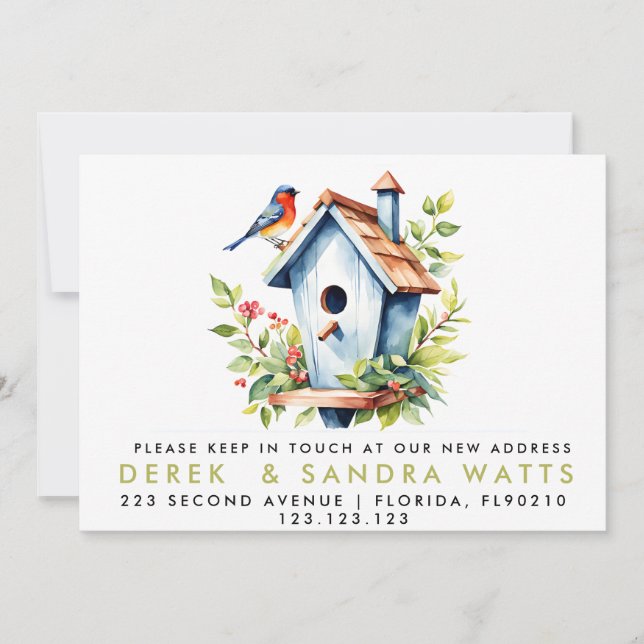 Invitación cambio de dirección que hemos movido pájaro de inv (Anverso)