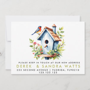 Invitación cambio de dirección que hemos movido pájaro de inv