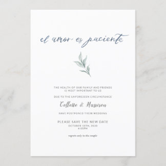 Invitación Cambio de Fecha de Amor Español es Paciente Invita