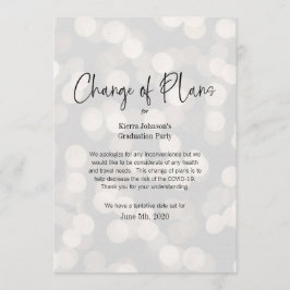 Invitación Cambio de fecha de negocio o evento personal COVID