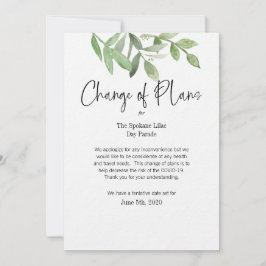 Invitación Cambio de fecha para eventos