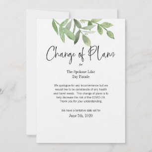 Invitación Cambio de fecha para eventos