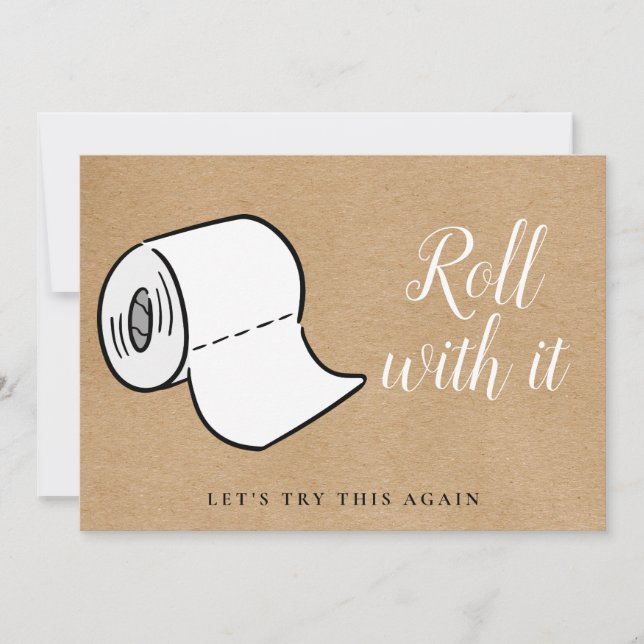 Invitación Cambio de Fecha Pospuesta Evento Cancelado Rústico (Anverso)