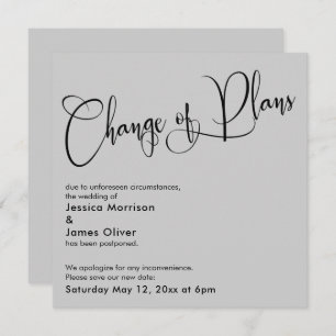 Invitación Cambio de gris claro de planes postponencia tarjet