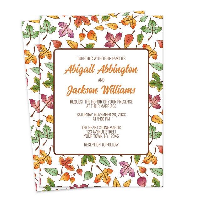 Invitación Cambio de hojas de la boda de otoño (Changing Leaves Fall Wedding Invitations from Artistically Invited on Zazzle.)