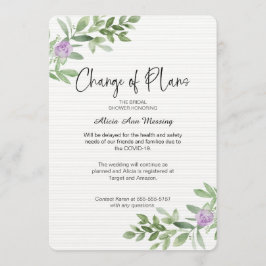 Invitación Cambio de la ducha de bodas de lavanda de planes