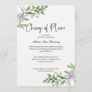 Invitación Cambio de la ducha de bodas de lavanda de planes