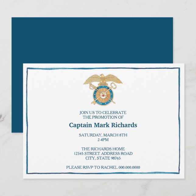 Invitación Cambio de mando en la promoción de los capitanes d (Anverso / Reverso)