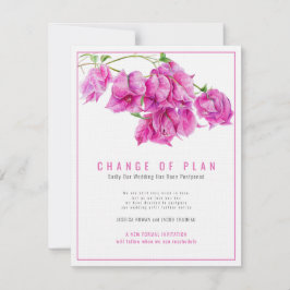 Invitación Cambio de plan boda bougainvillea rosada cancelaci