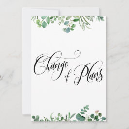 Invitación Cambio de plan de eucalipto 3 Boda pospuesto